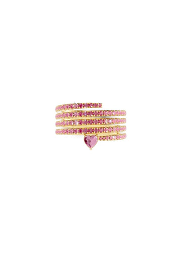 Pink Sapphire Heart Wrap Ring Image 1