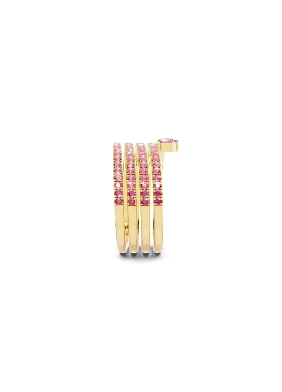 Pink Sapphire Heart Wrap Ring Image 4