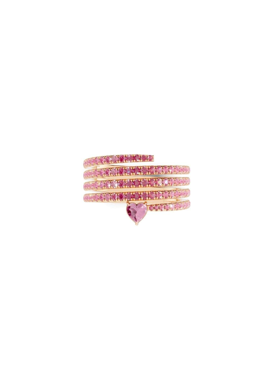 Pink Sapphire Heart Wrap Ring Image 6
