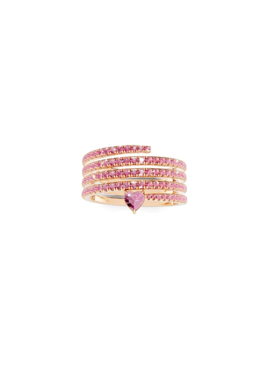 Pink Sapphire Heart Wrap Ring Image 8