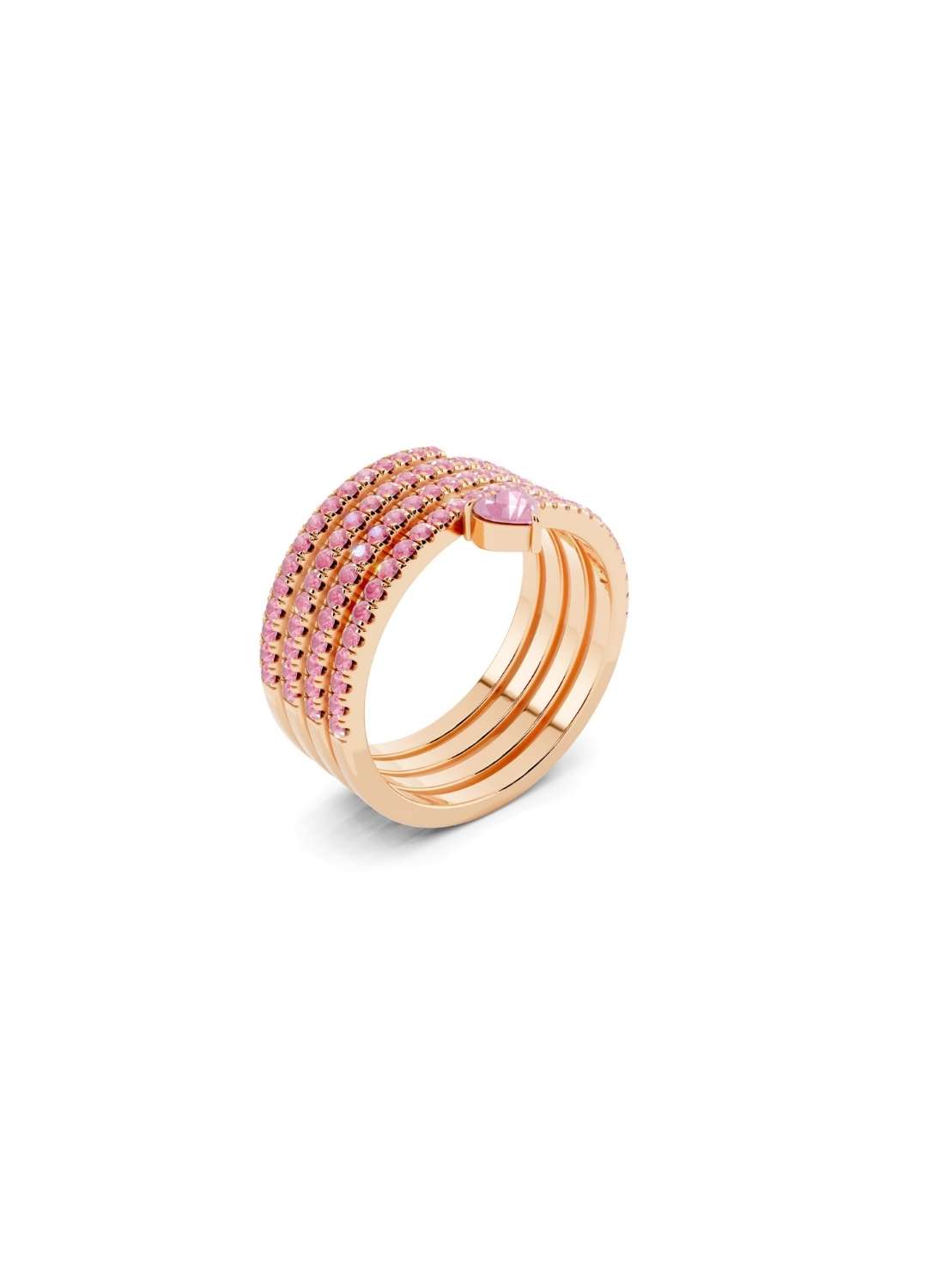 Pink Sapphire Heart Wrap Ring Image 7