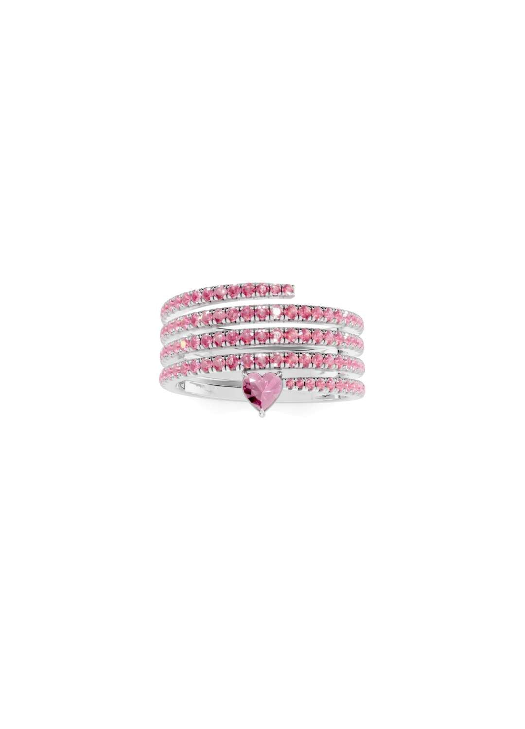 Pink Sapphire Heart Wrap Ring Image 13