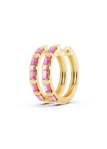 Pink Sapphire Hoops Image 1