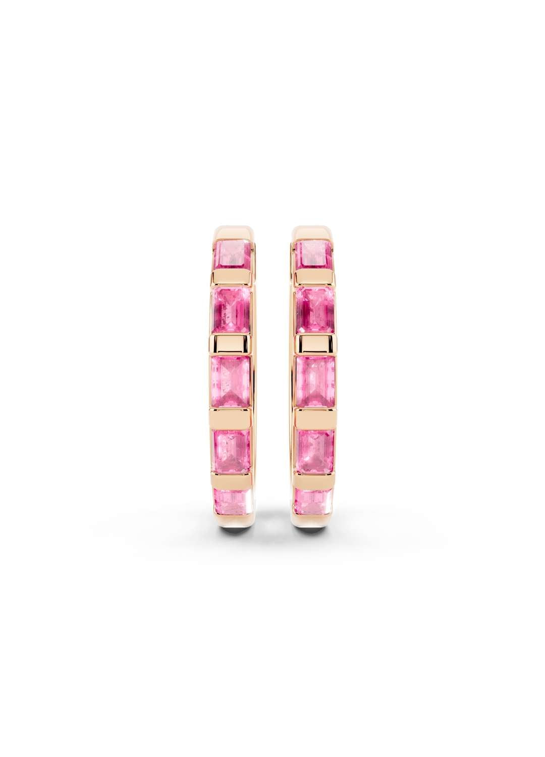Pink Sapphire Hoops Image 5