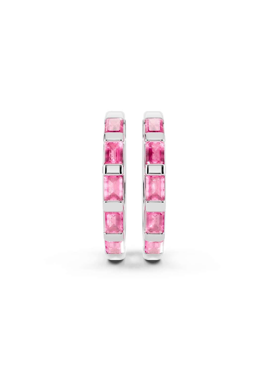 Pink Sapphire Hoops Image 9