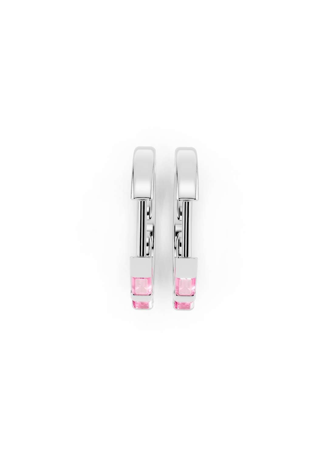 Pink Sapphire Hoops Image 10