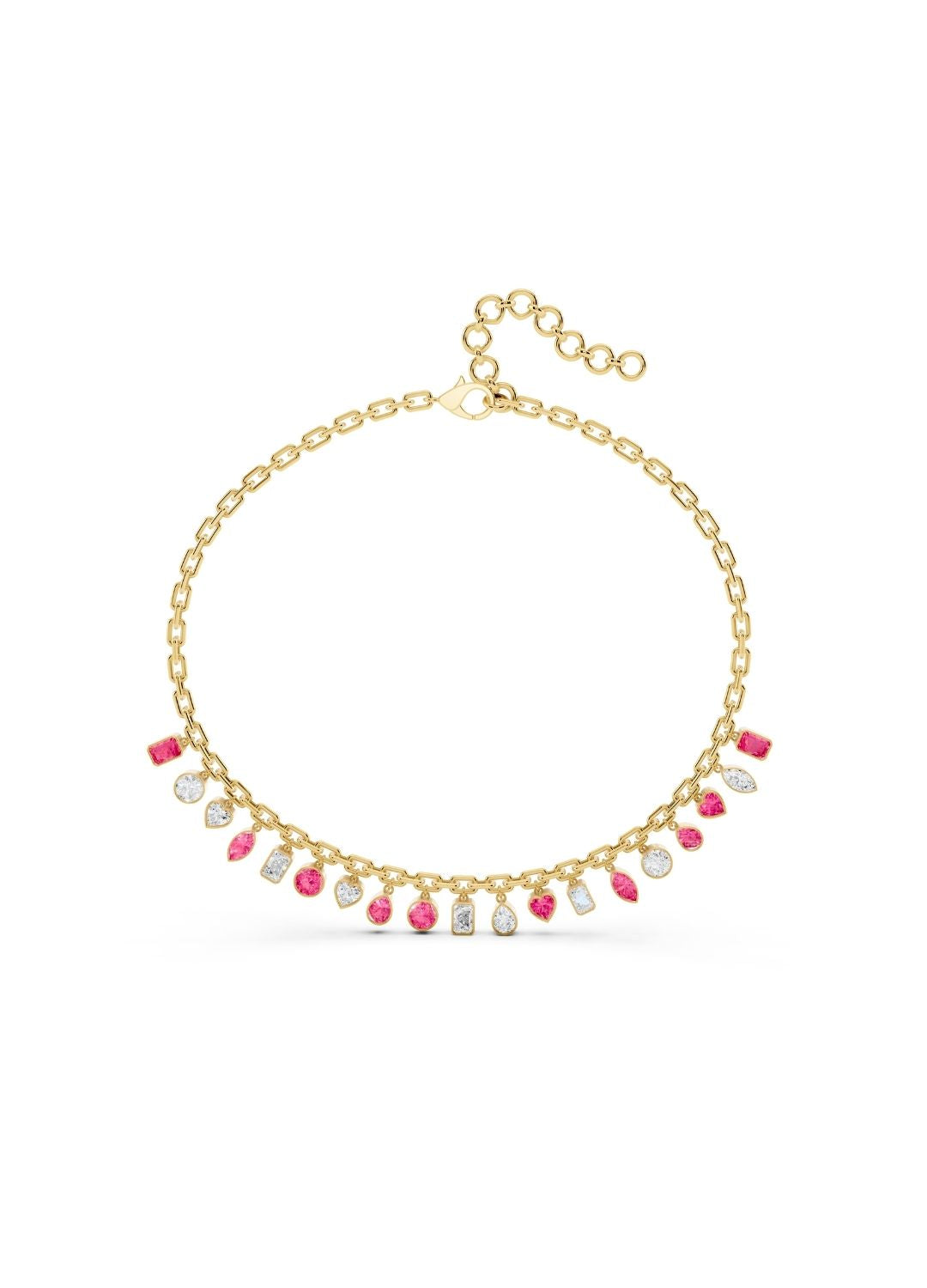 Pink Sapphire & Diamond Charm Necklace Image 1