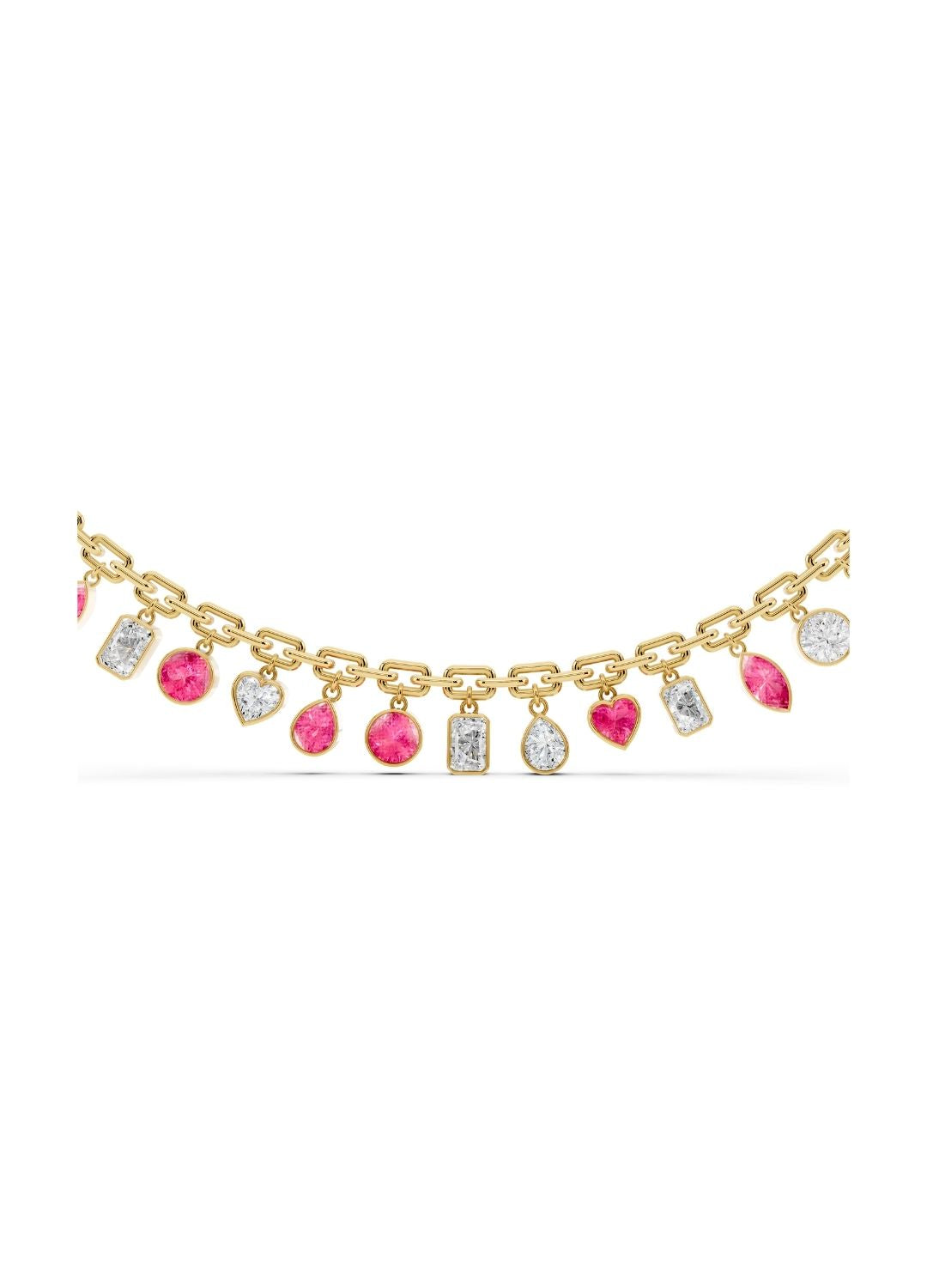 Pink Sapphire & Diamond Charm Necklace Image 5