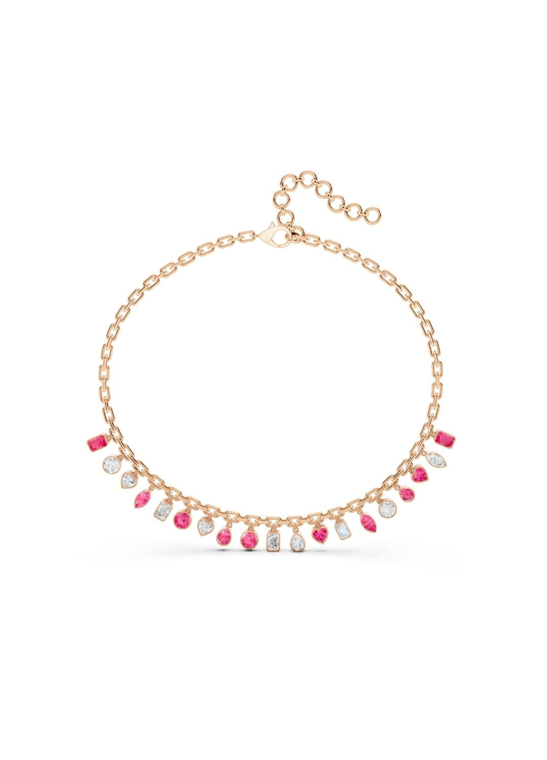 Pink Sapphire & Diamond Charm Necklace Image 6