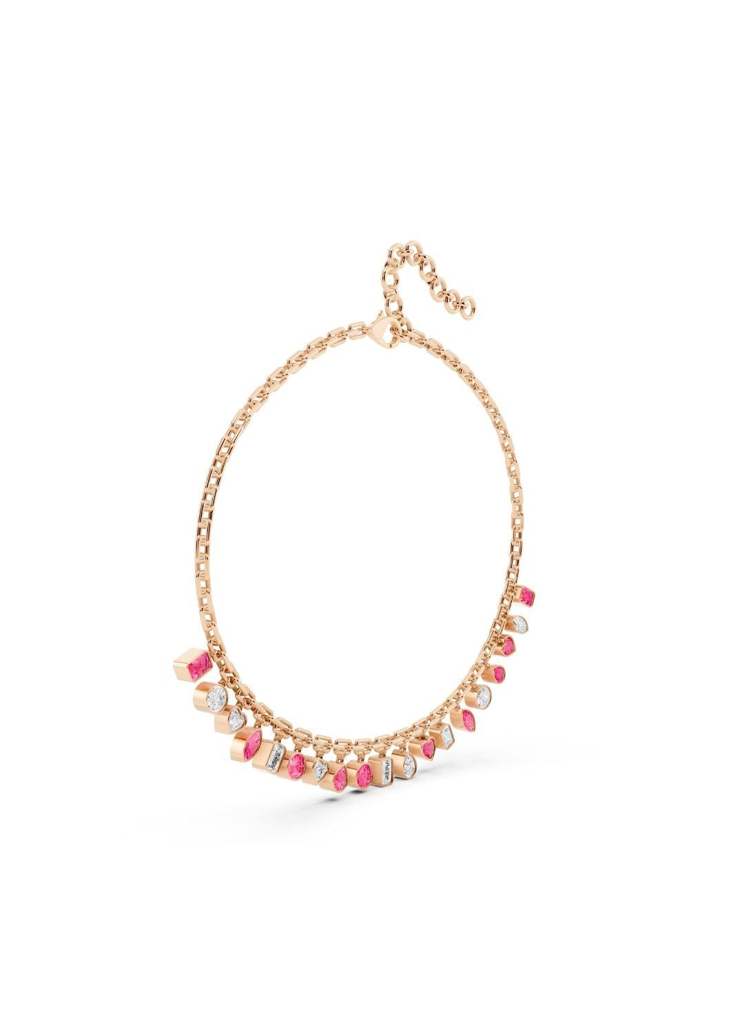 Pink Sapphire & Diamond Charm Necklace Image 8
