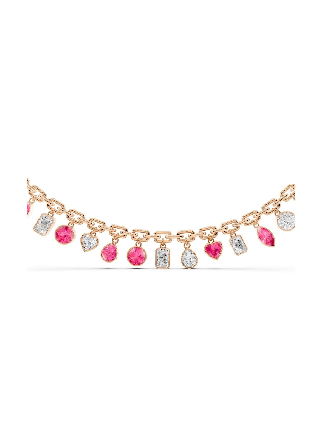 Pink Sapphire & Diamond Charm Necklace Image 10