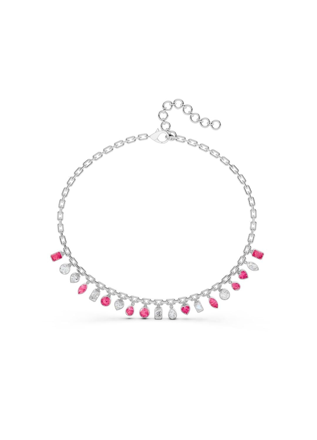 Pink Sapphire & Diamond Charm Necklace Image 11