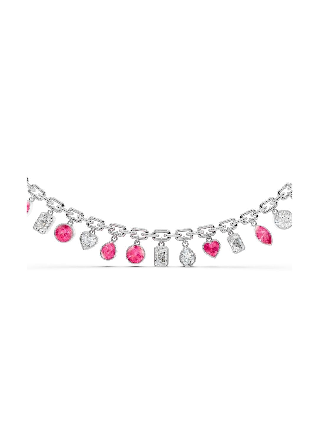 Pink Sapphire & Diamond Charm Necklace Image 14