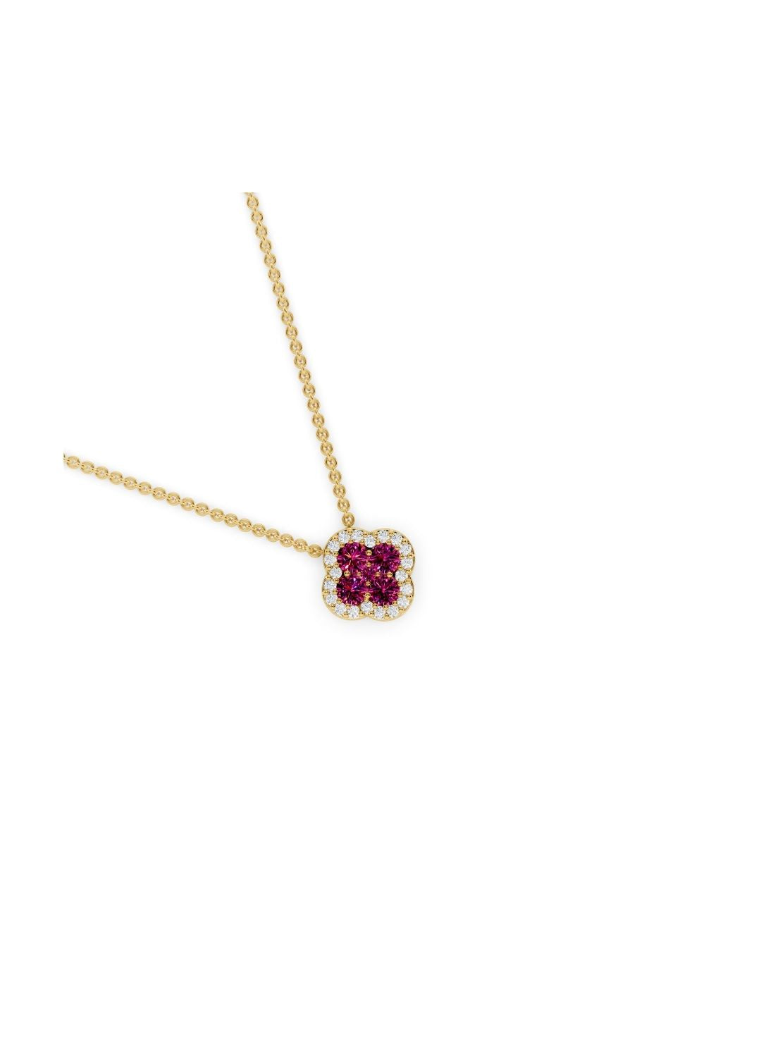 Pink Tourmaline Clover Necklace Image 1