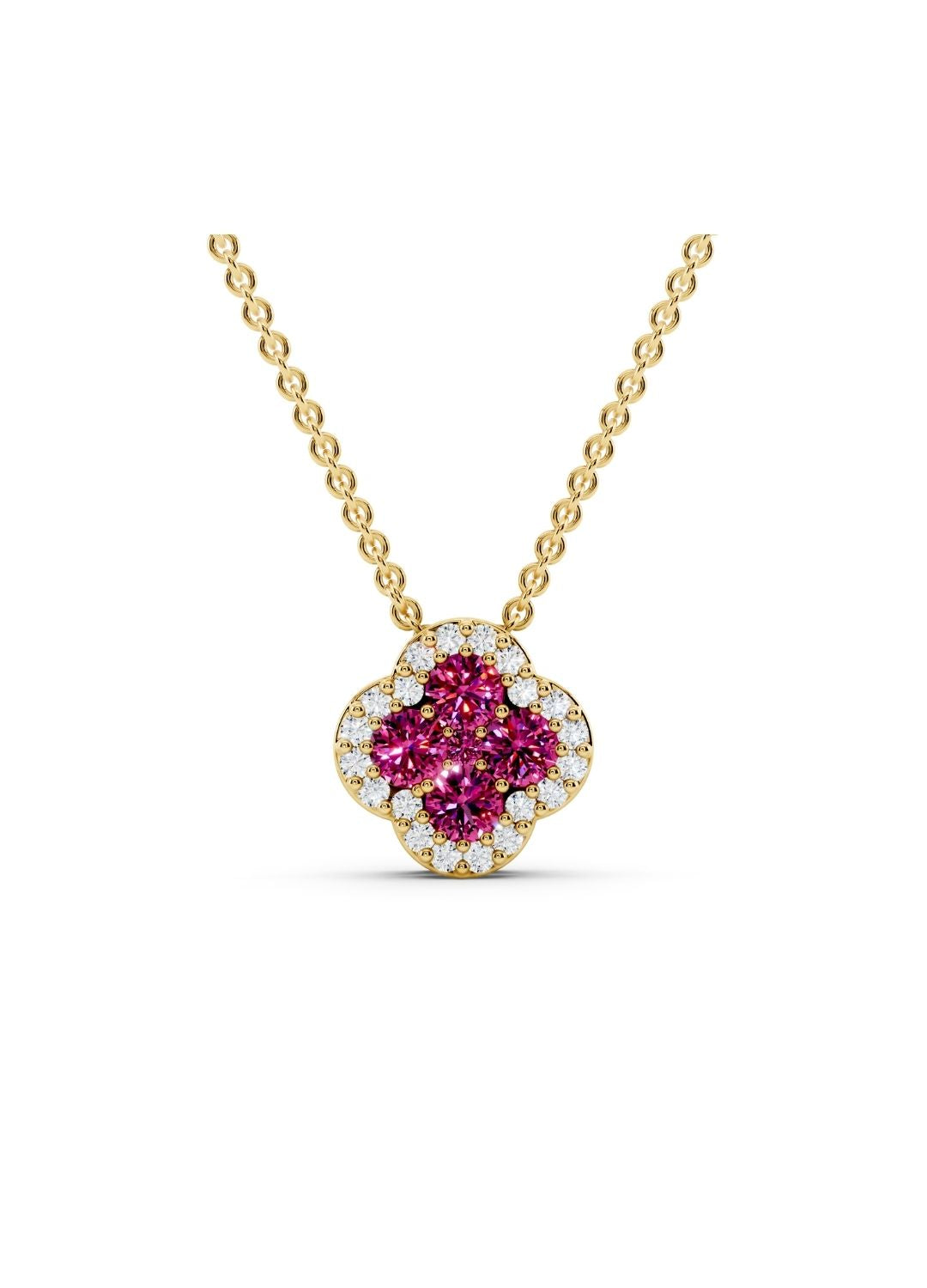 Pink Tourmaline Clover Necklace Image 1