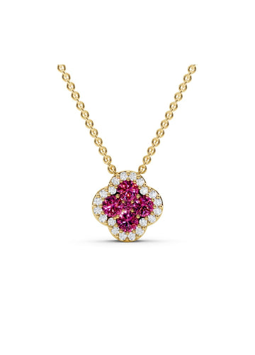 Pink Tourmaline Clover Necklace Image 1