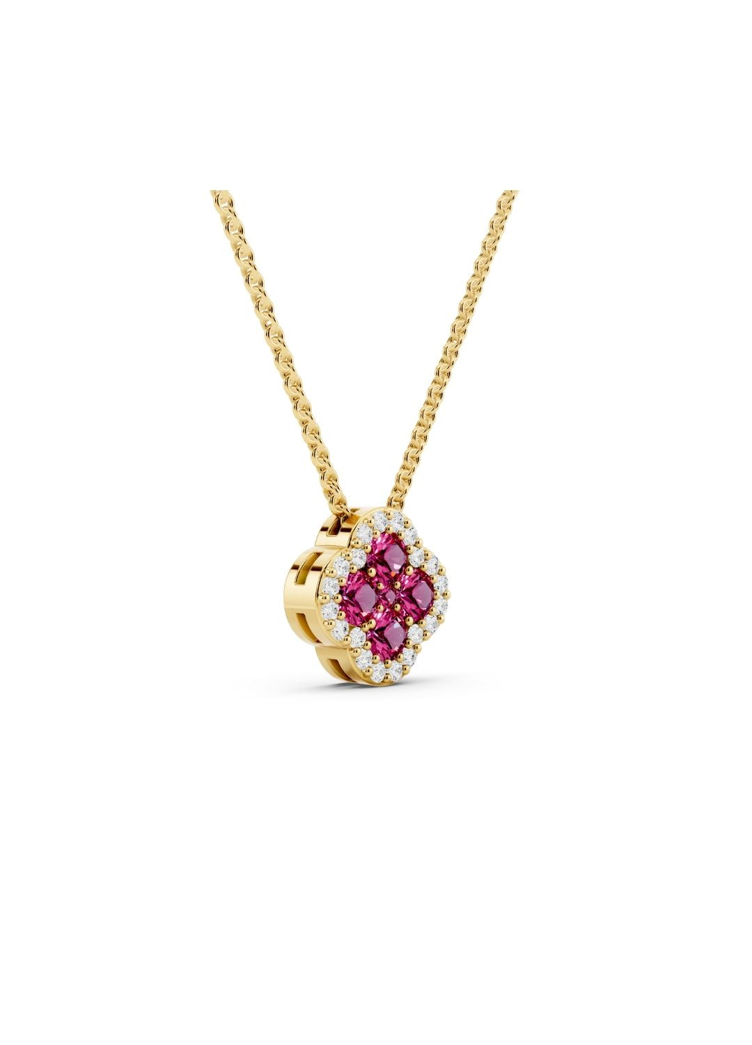 Pink Tourmaline Clover Necklace Image 3