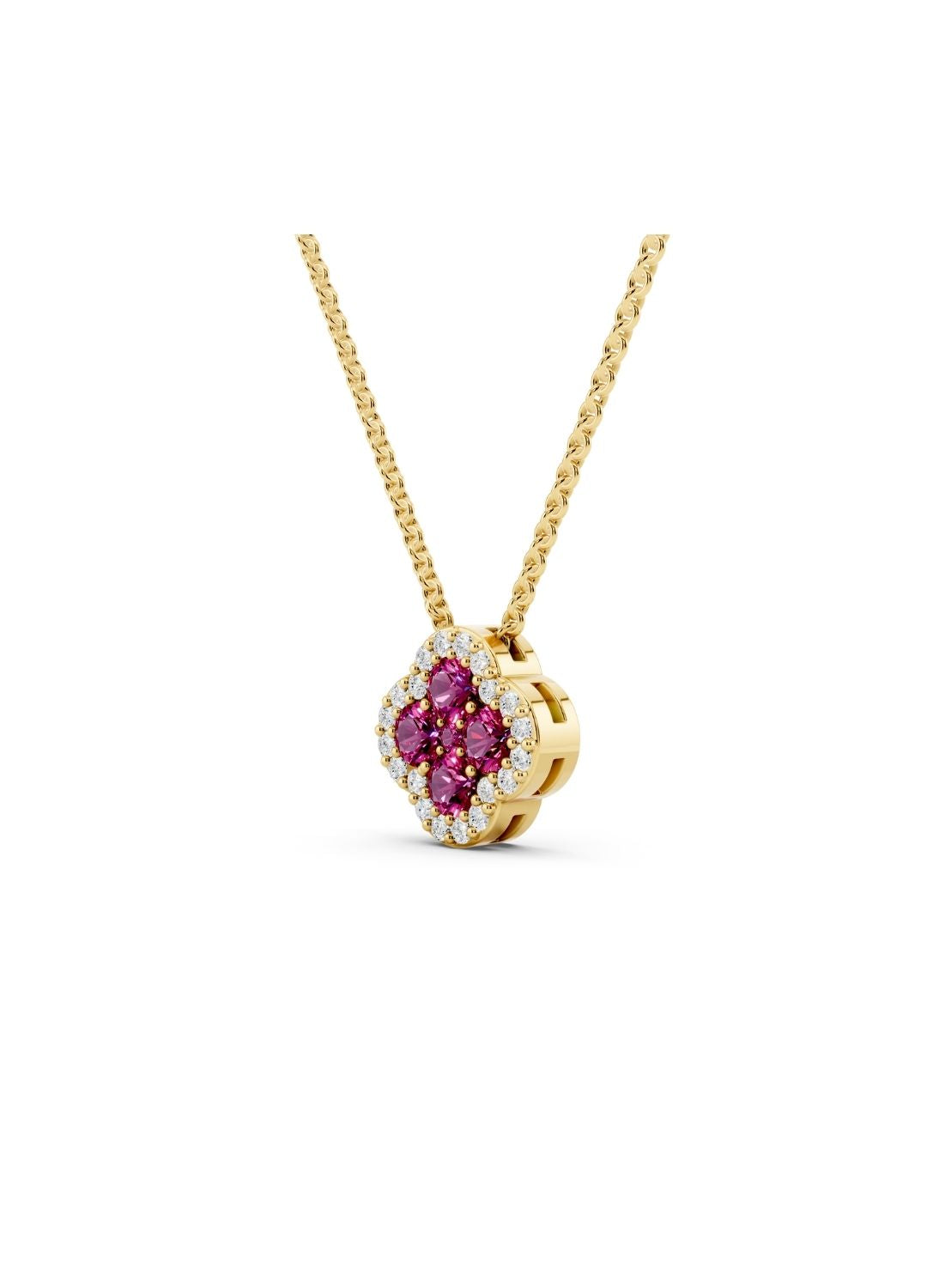 Pink Tourmaline Clover Necklace Image 4