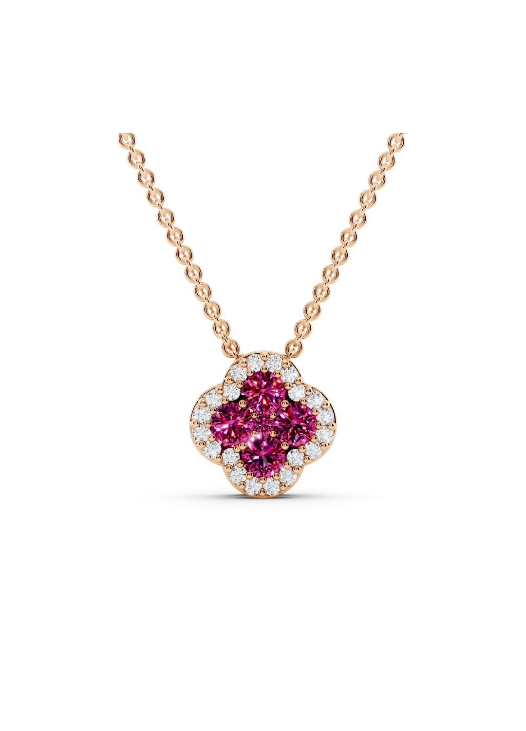 Pink Tourmaline Clover Necklace Image 6