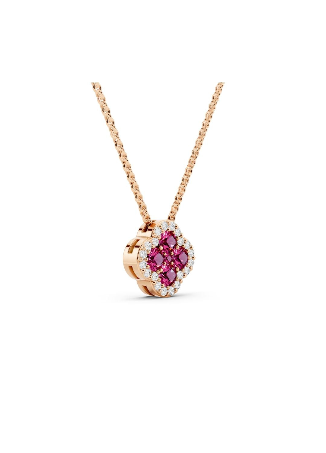 Pink Tourmaline Clover Necklace Image 8
