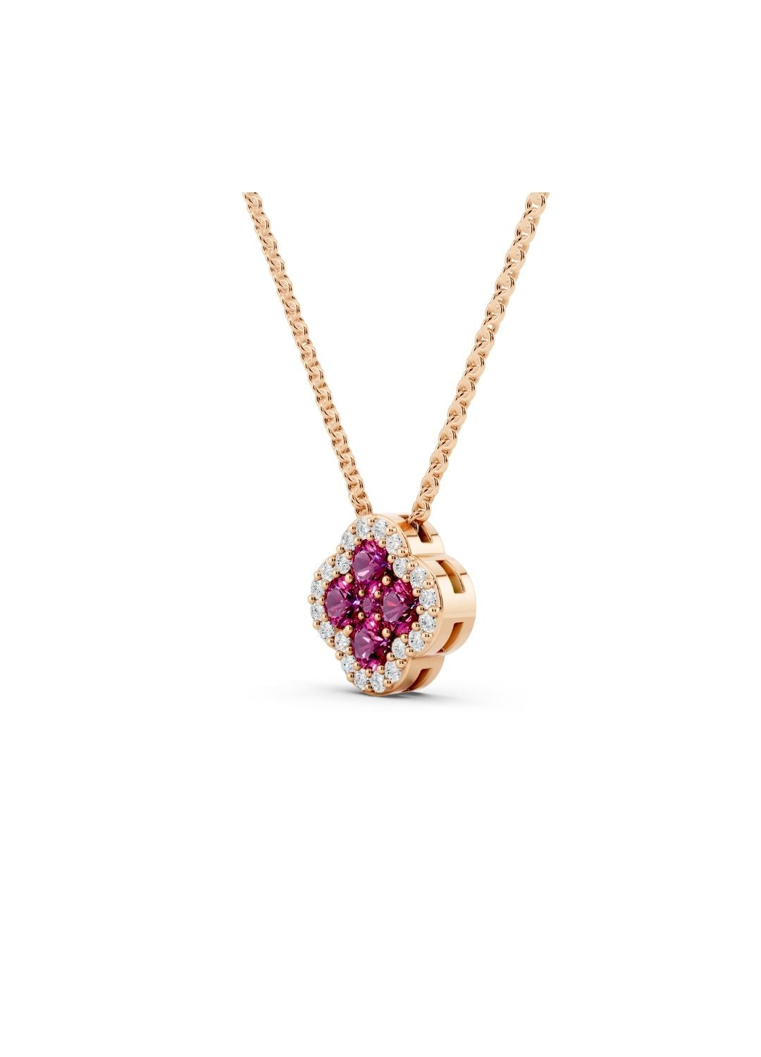 Pink Tourmaline Clover Necklace Image 9