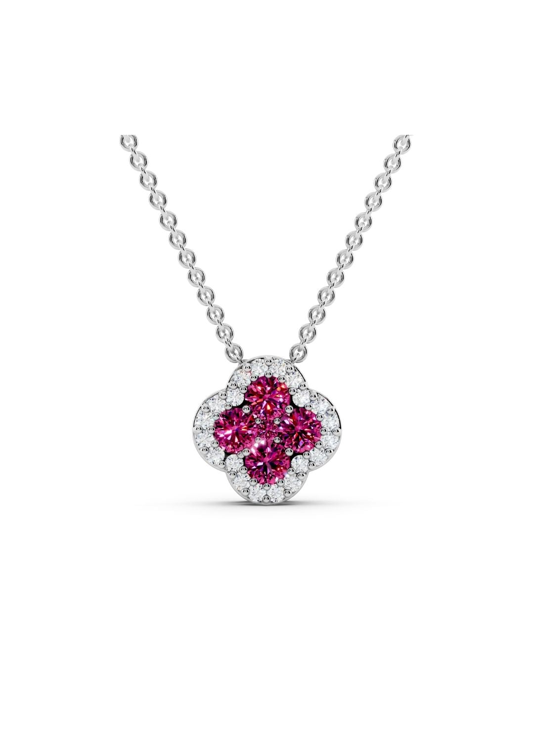 Pink Tourmaline Clover Necklace Image 11