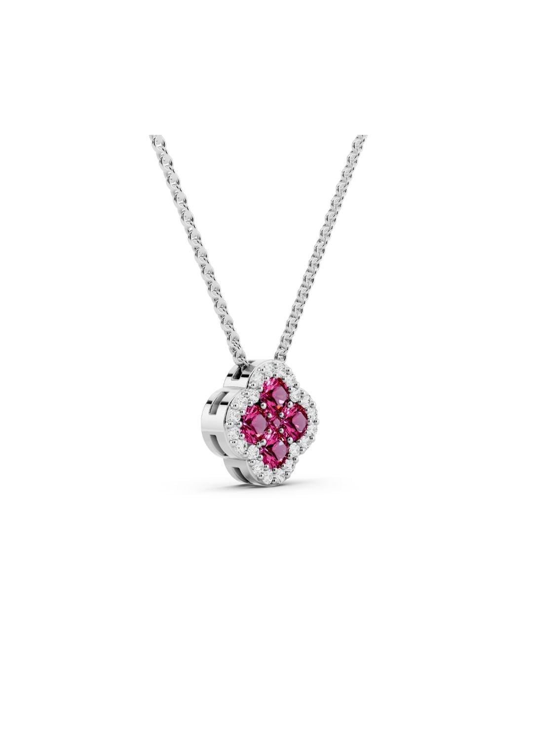 Pink Tourmaline Clover Necklace Image 13