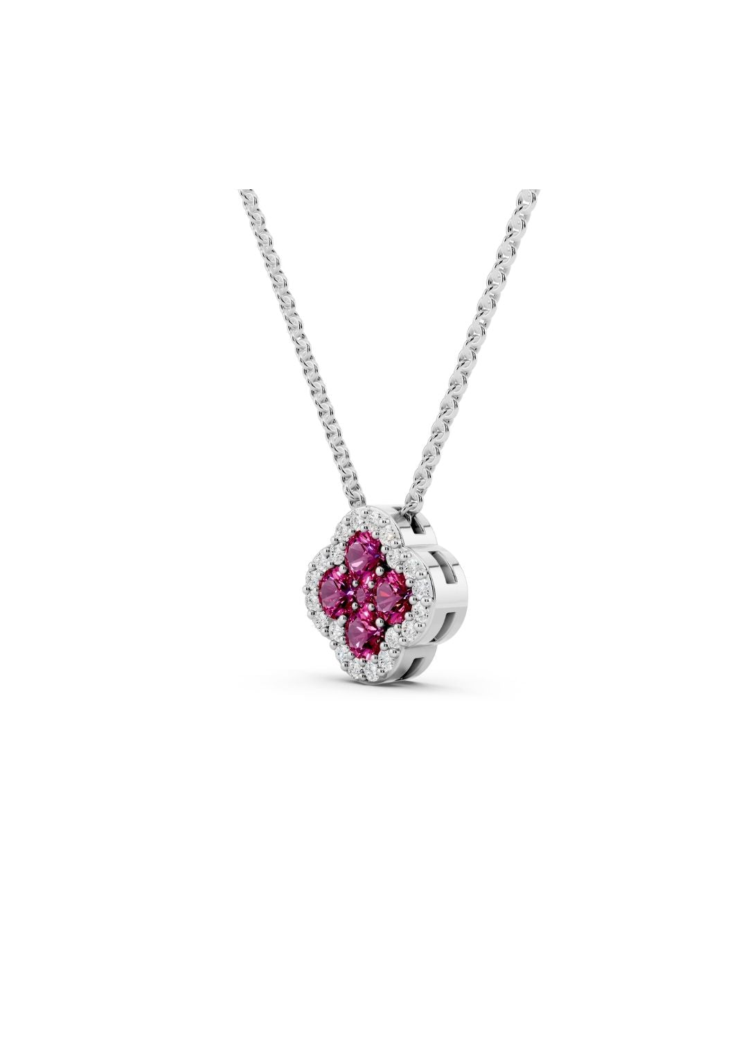 Pink Tourmaline Clover Necklace Image 14