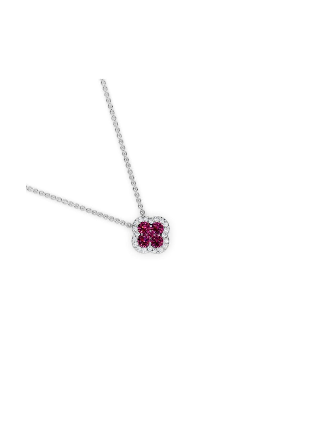 Pink Tourmaline Clover Necklace Image 12
