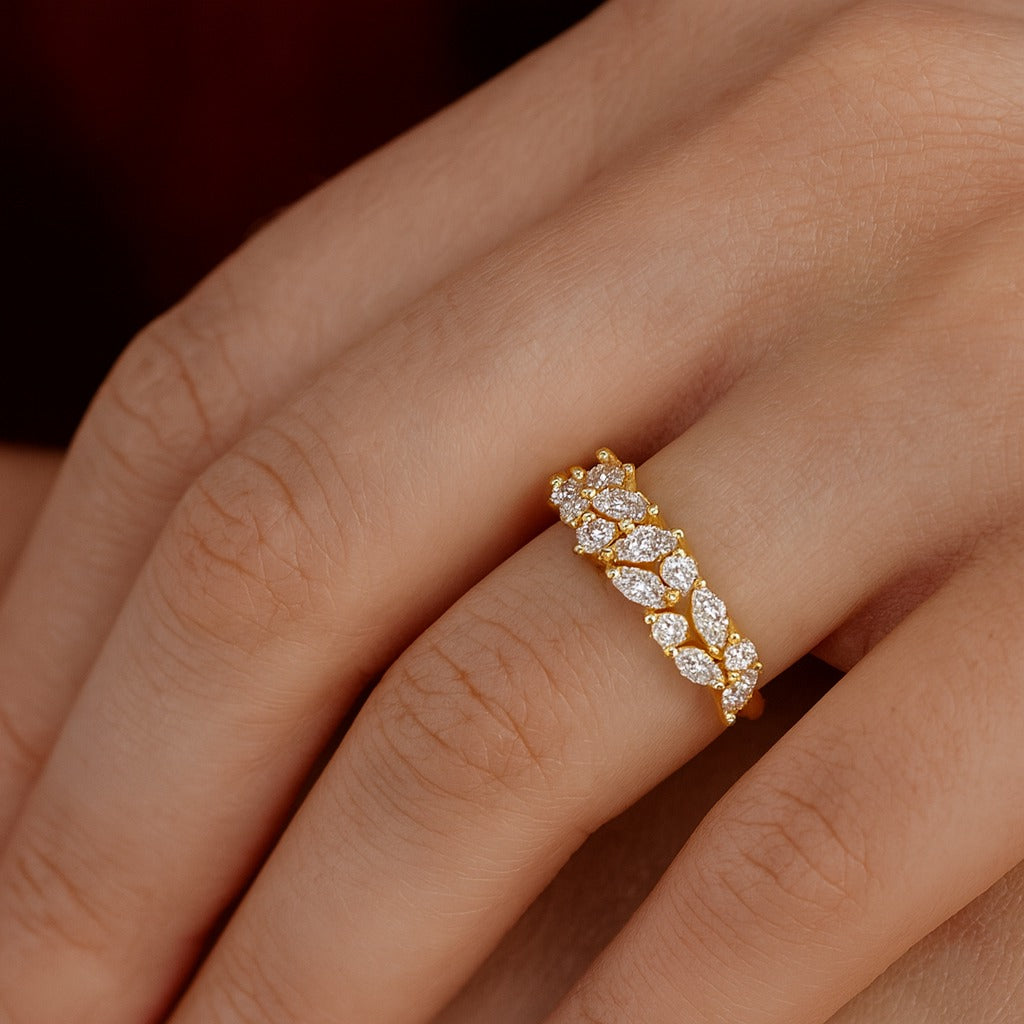 Marquise Cluster Diamond Band