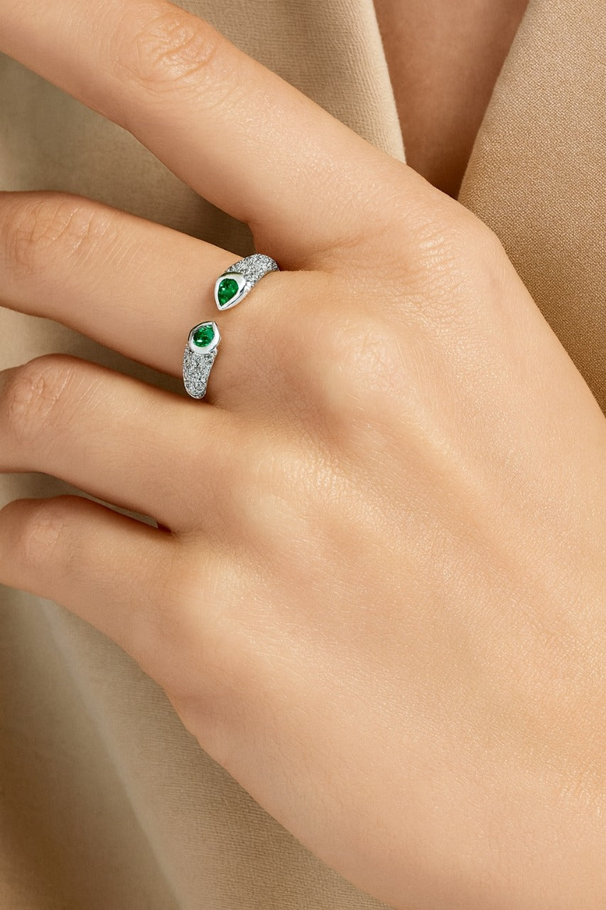 Emerald Pavé Ring