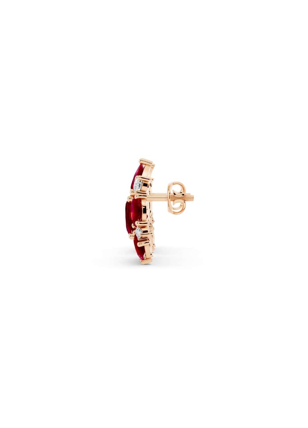 Ruby Cluster Stud Earrings Image 10