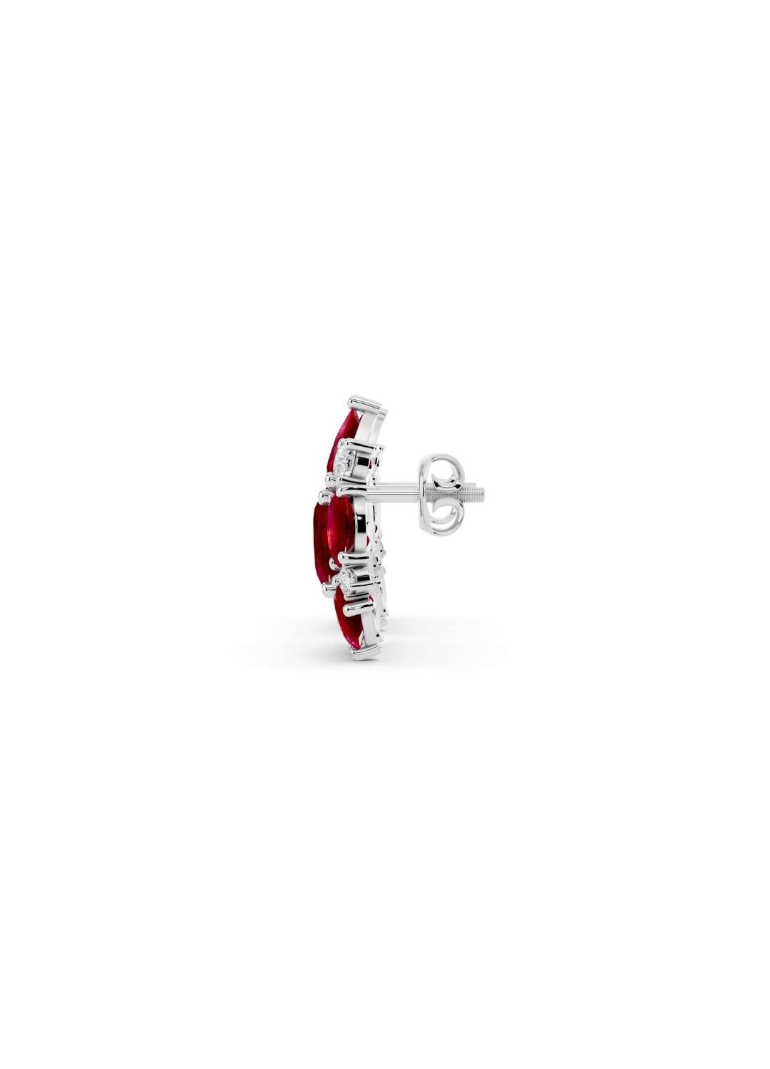 Ruby Cluster Stud Earrings Image 15