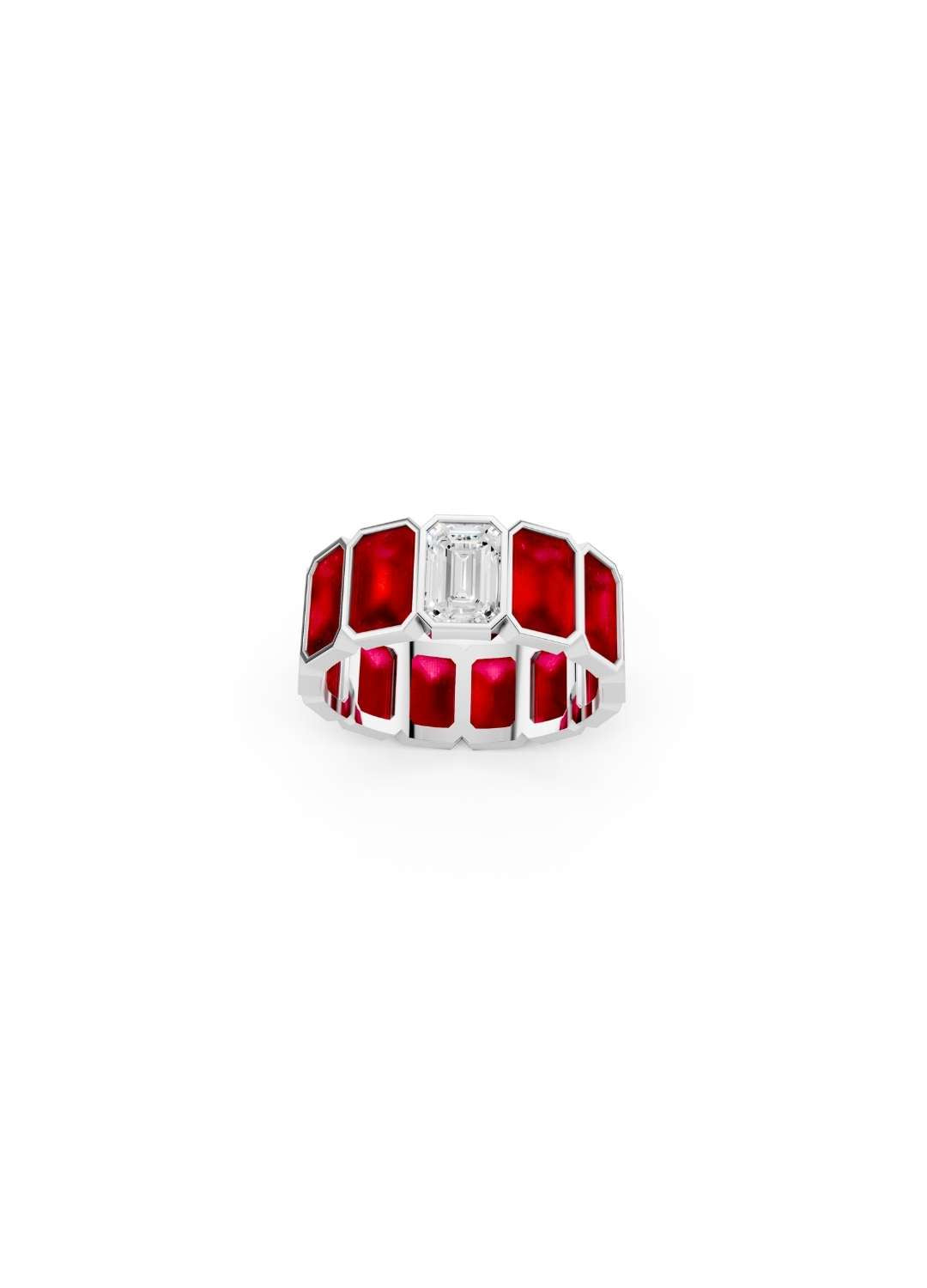 Ruby Cut Eternity Band Image 11