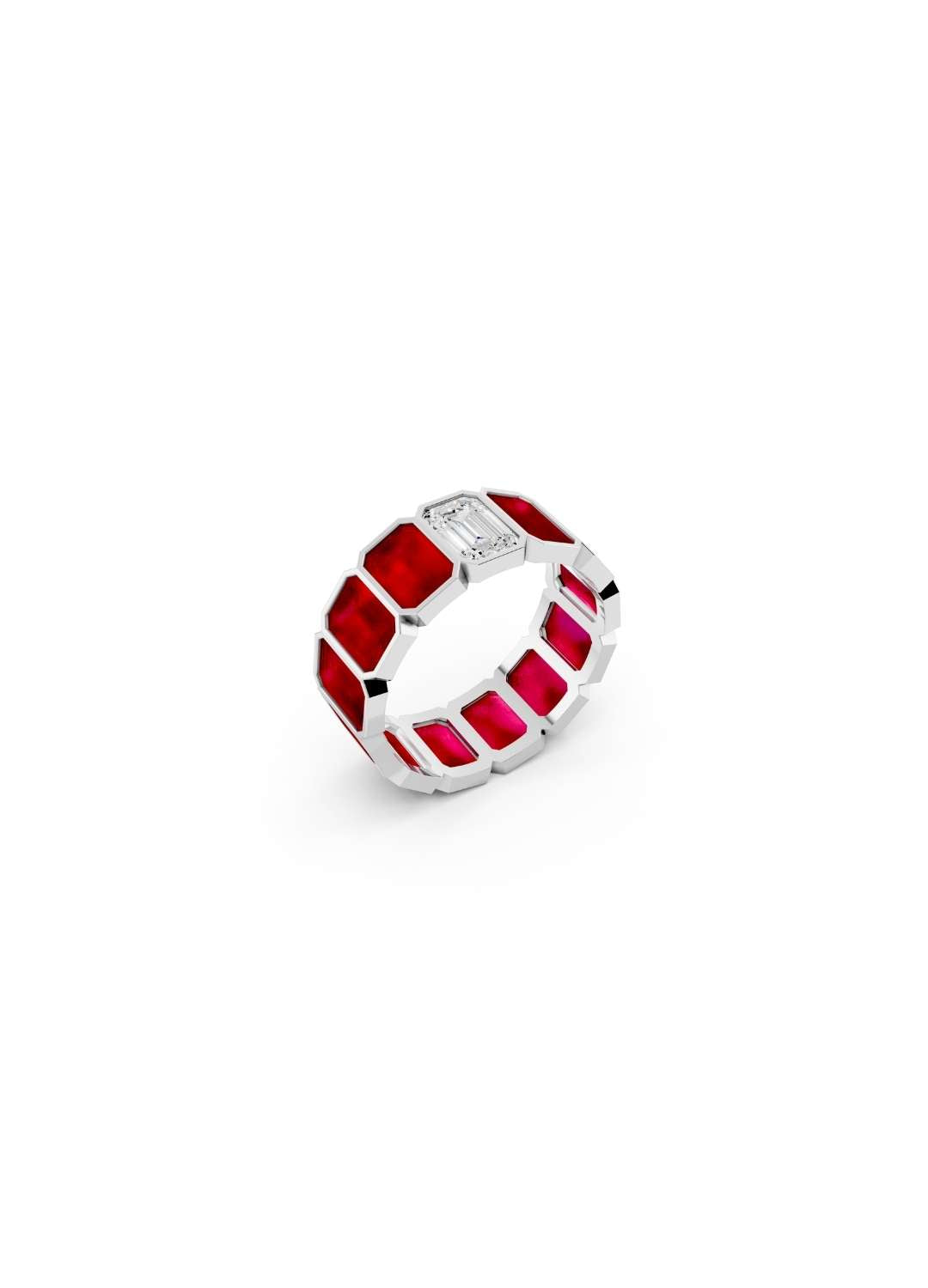 Ruby Cut Eternity Band Image 13