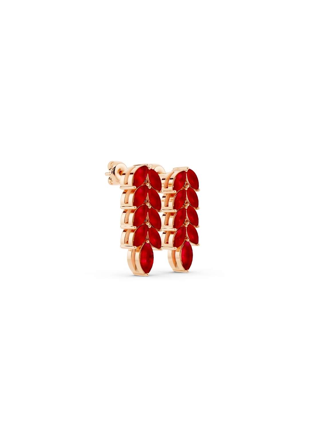 Ruby Leaf Drop Earrings