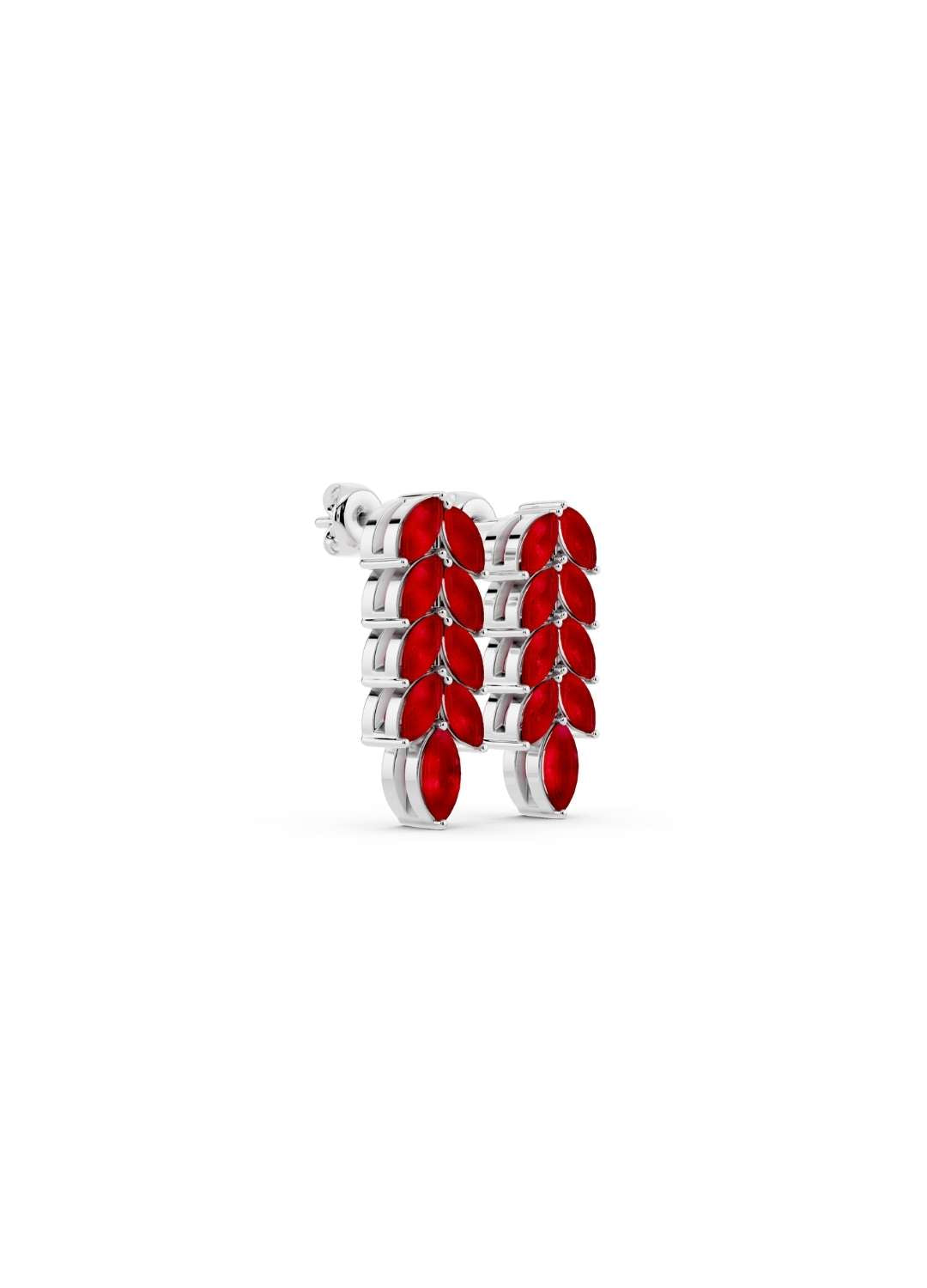 Ruby Leaf Drop Earrings