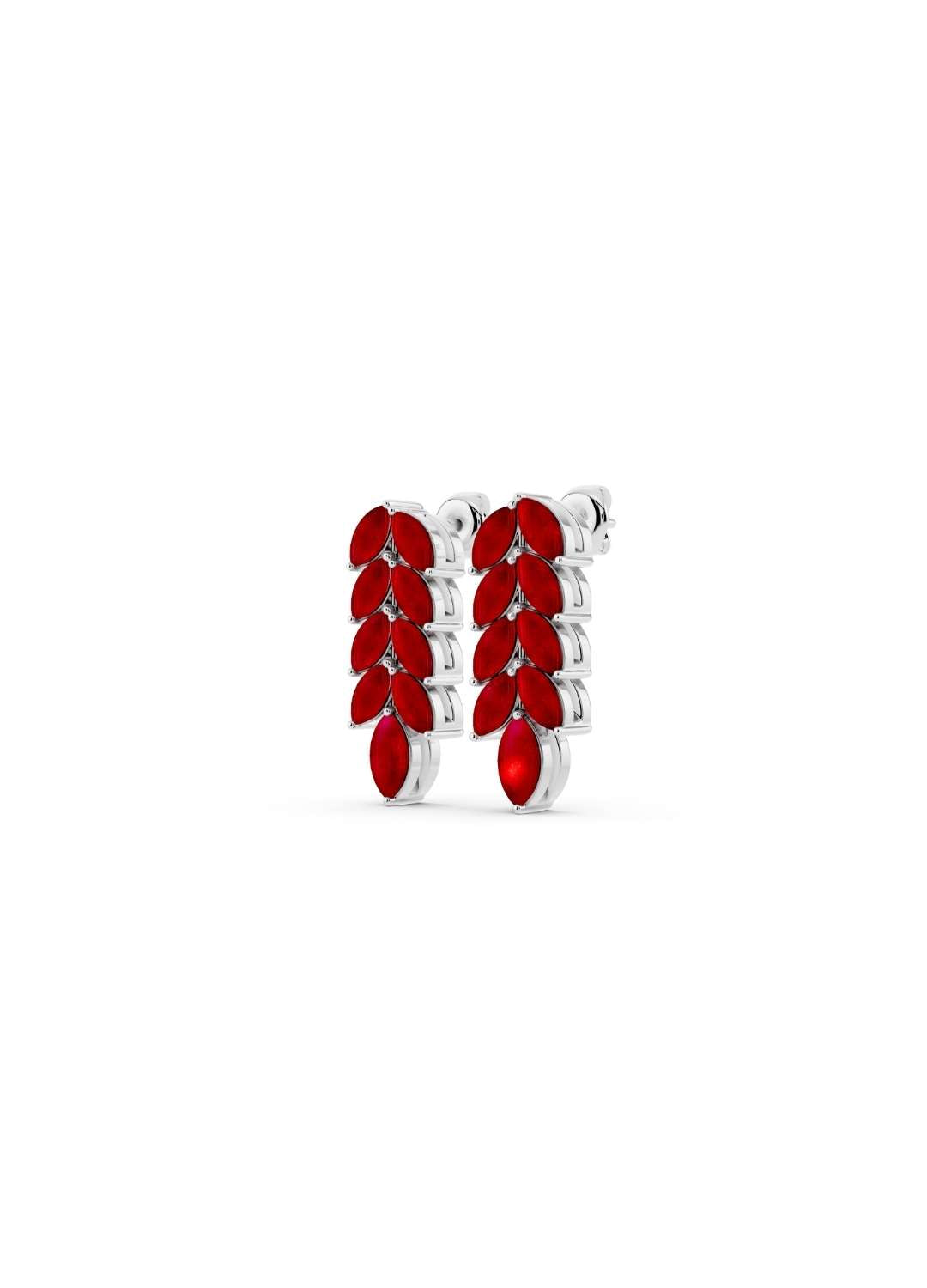 Ruby Leaf Drop Earrings