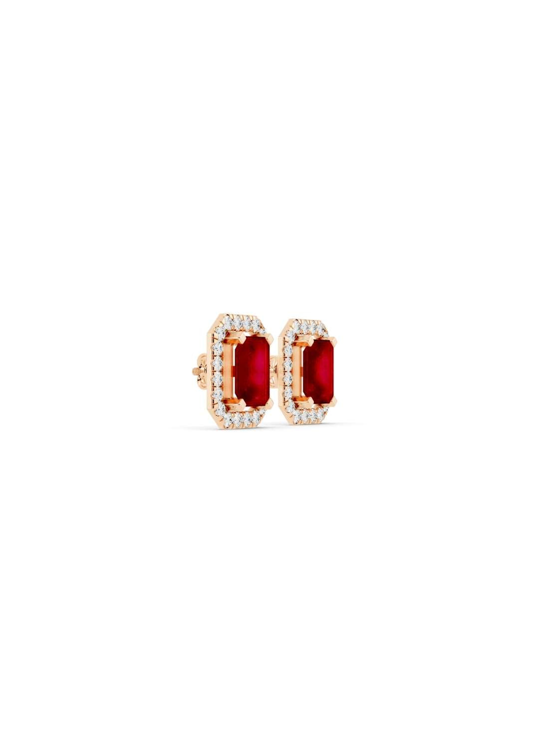 Ruby Sapphire & Diamond Halo Studs  Image 7