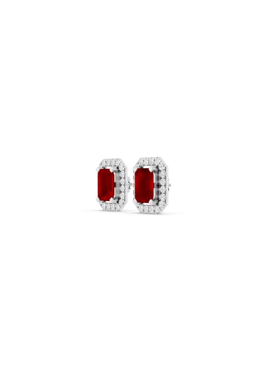 Ruby Sapphire & Diamond Halo Studs  Image 10