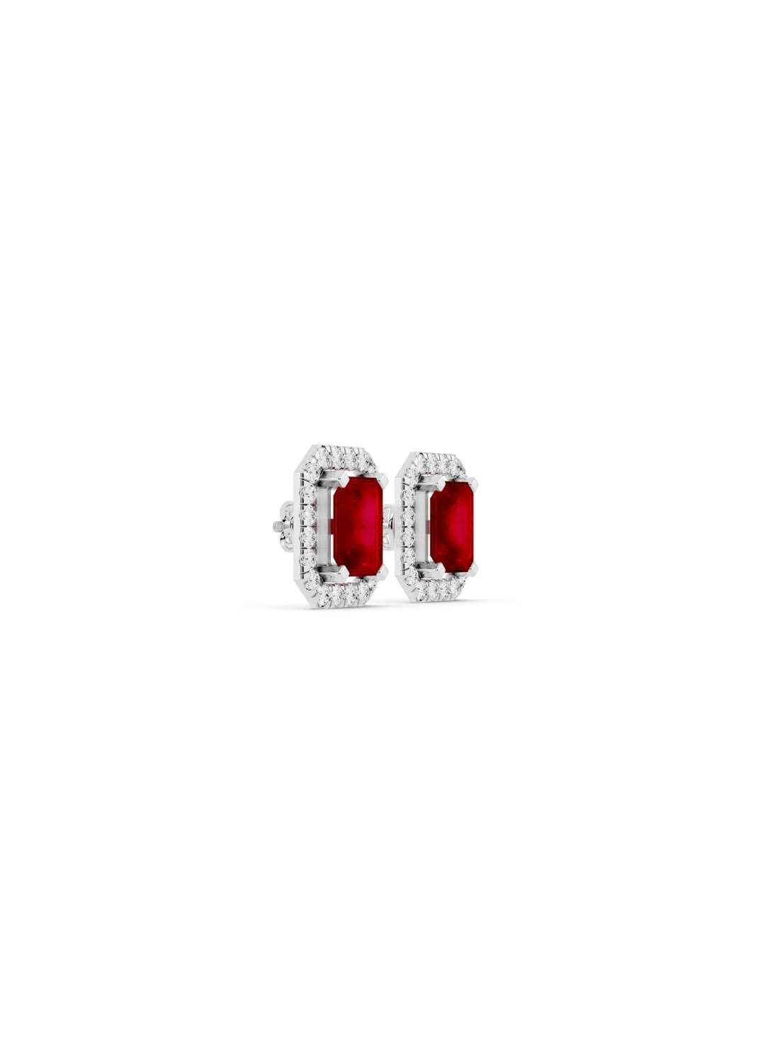 Ruby Sapphire & Diamond Halo Studs  Image 11