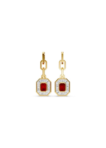 Ruby & Diamond Baguette Drop Earrings  Image 1