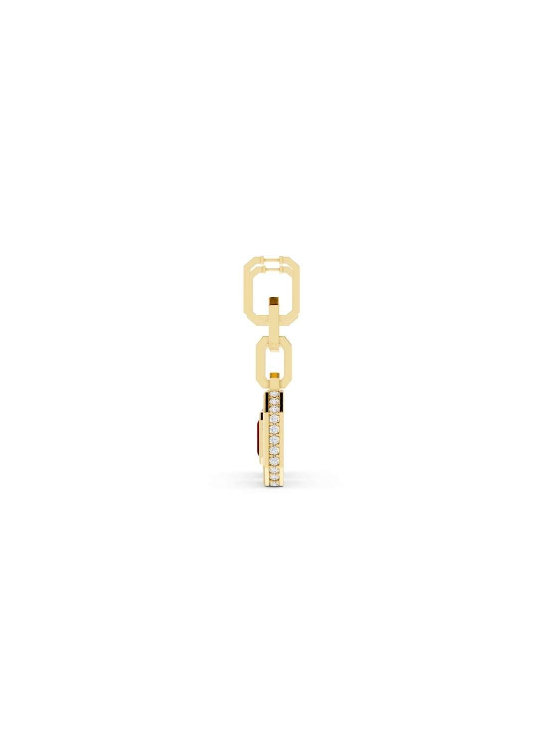 Ruby & Diamond Baguette Drop Earrings  Image 5