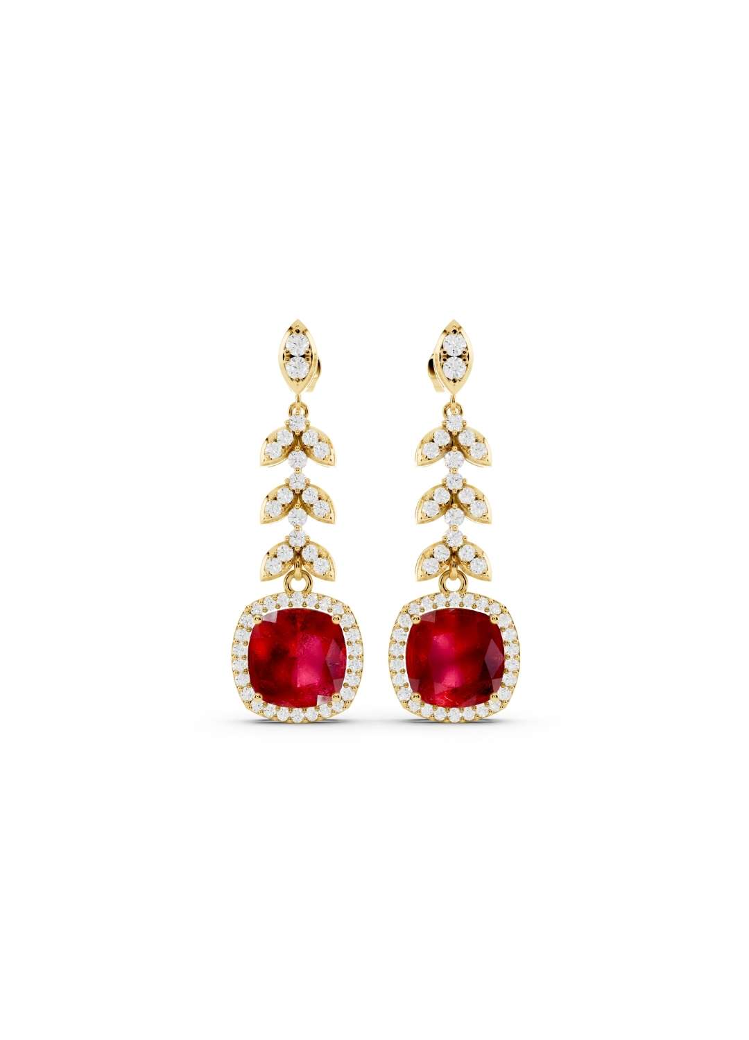 Ruby & Diamond Cascade Earrings Image 1