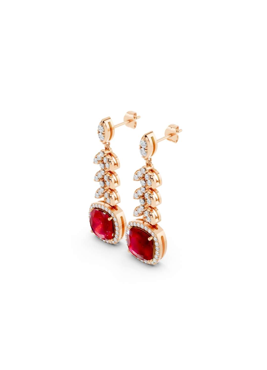 Ruby & Diamond Cascade Earrings Image 1