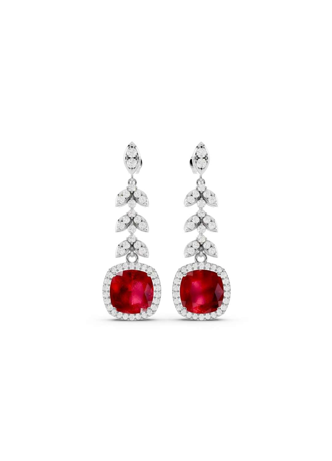 Ruby & Diamond Cascade Earrings Image 9