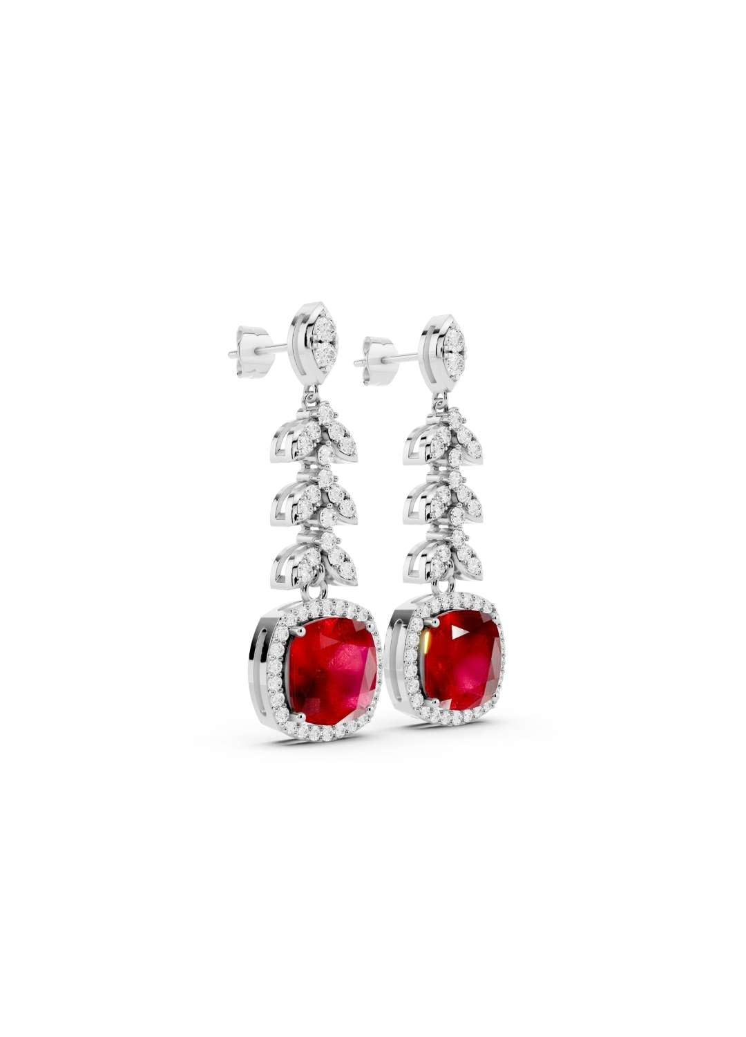 Ruby & Diamond Cascade Earrings Image 10