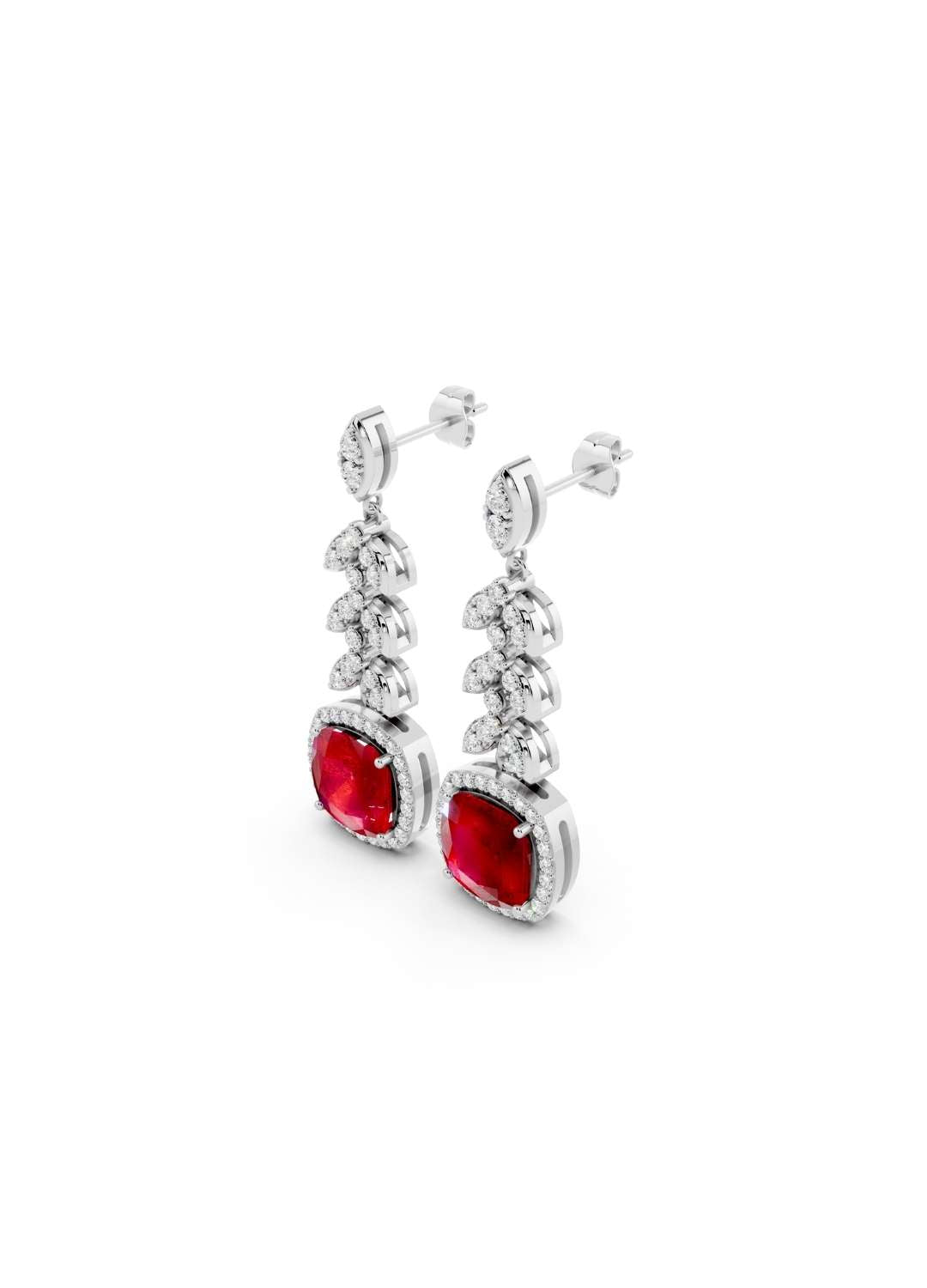 Ruby & Diamond Cascade Earrings Image 11