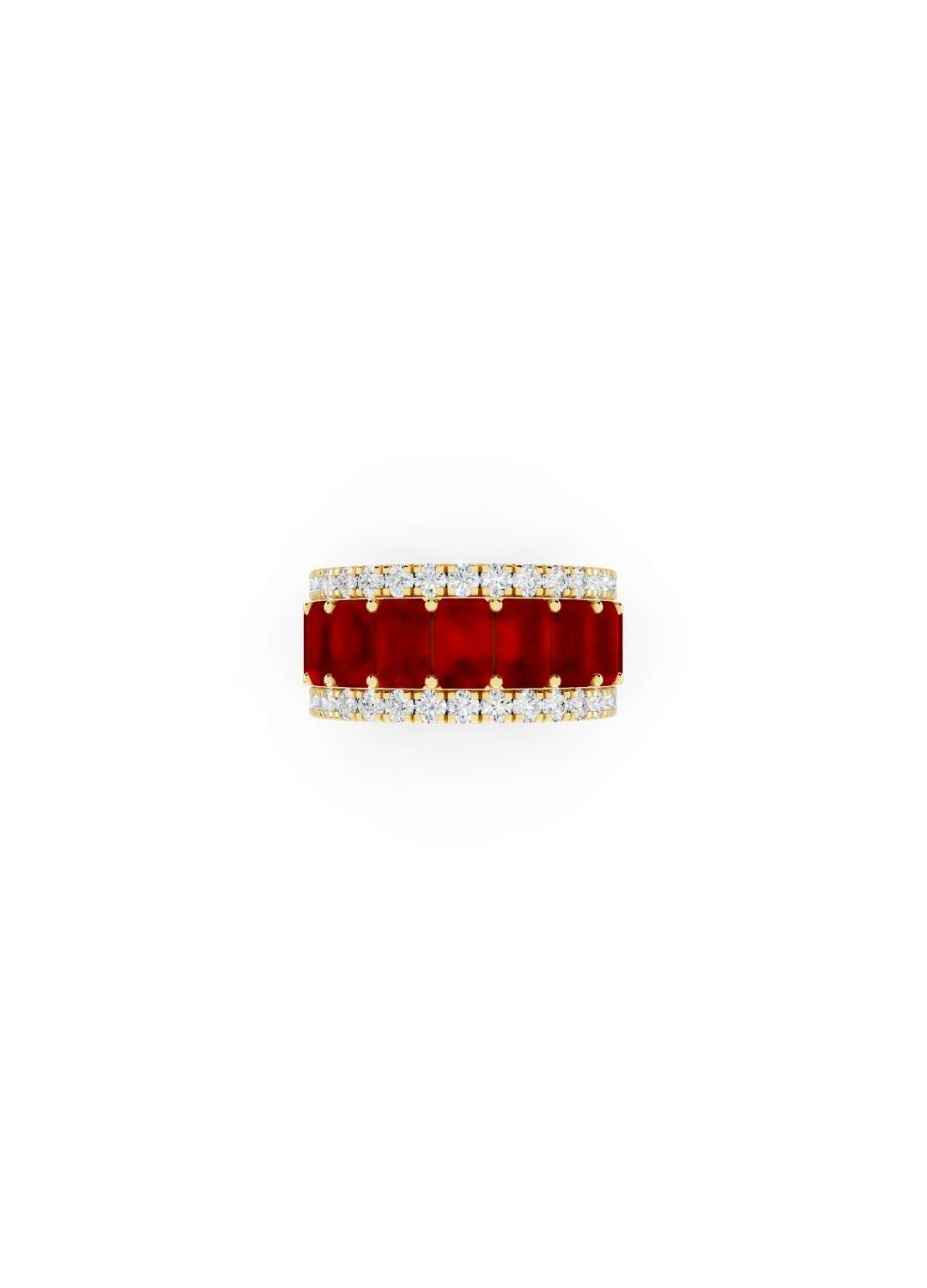 Ruby & Diamond Cut Eternity Band Image 1