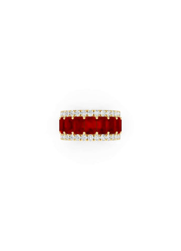 Ruby & Diamond Cut Eternity Band Image 1